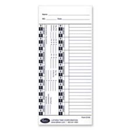 Lathem Time Co Atomic Time Recorder- 4in.x9in.- Time Card LA463006